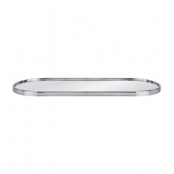 Bandeja espelhada Oval Prata 40x20cm